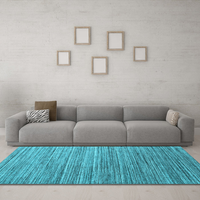 Machine Washable Abstract Light Blue Contemporary Rug in a Living Room, wshcon1728lblu