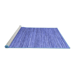 Sideview of Machine Washable Abstract Blue Contemporary Rug, wshcon1728blu