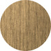 Round Abstract Brown Contemporary Rug, con1728brn