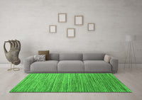 Machine Washable Abstract Green Contemporary Rug, wshcon1728grn