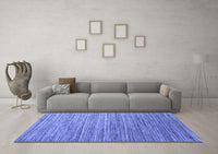 Machine Washable Abstract Blue Contemporary Rug, wshcon1728blu