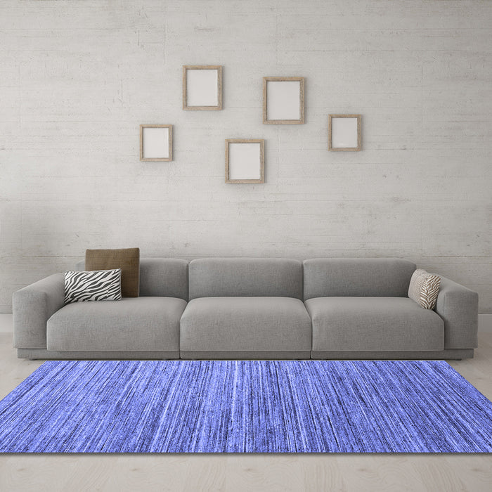 Machine Washable Abstract Blue Contemporary Rug in a Living Room, wshcon1728blu