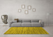 Machine Washable Abstract Yellow Contemporary Rug in a Living Room, wshcon1728yw