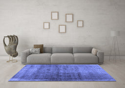 Machine Washable Abstract Blue Contemporary Rug in a Living Room, wshcon1729blu