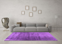 Machine Washable Abstract Purple Contemporary Area Rugs in a Living Room, wshcon1729pur