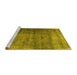 Sideview of Machine Washable Abstract Yellow Contemporary Rug, wshcon1729yw