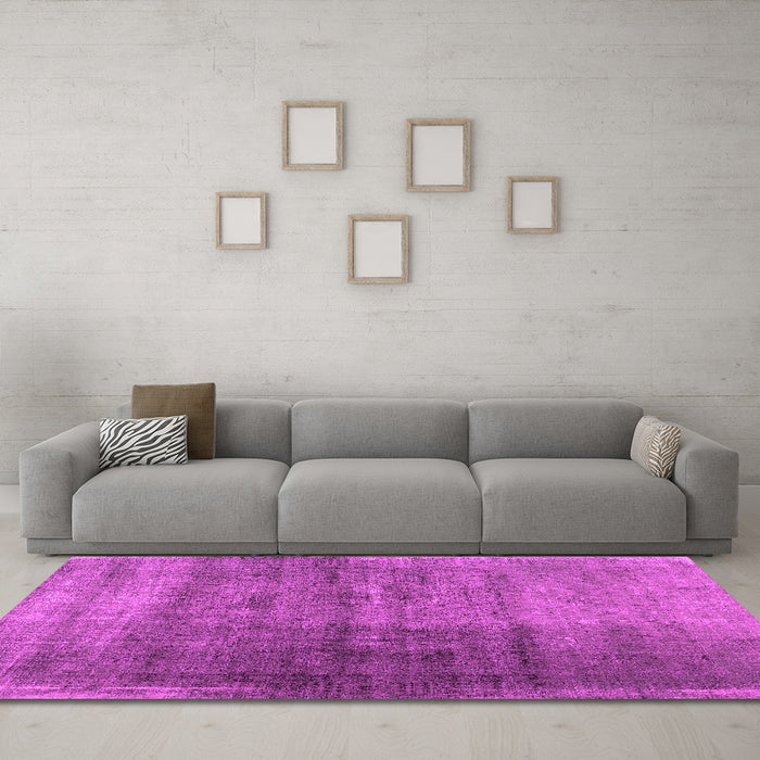 Machine Washable Abstract Pink Contemporary Rug in a Living Room, wshcon1729pnk