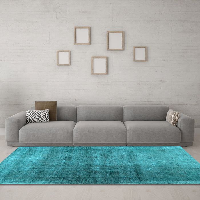 Machine Washable Abstract Light Blue Contemporary Rug in a Living Room, wshcon1729lblu