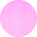 Round Machine Washable Solid Pink Modern Rug, wshcon172pnk