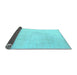 Sideview of Solid Light Blue Modern Rug, con172lblu