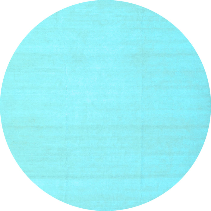 Round Solid Light Blue Modern Rug, con172lblu