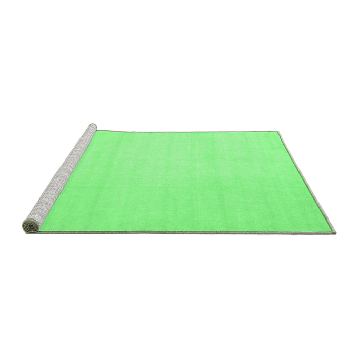 Sideview of Machine Washable Solid Emerald Green Modern Area Rugs, wshcon172emgrn