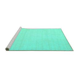 Sideview of Machine Washable Solid Turquoise Modern Area Rugs, wshcon172turq