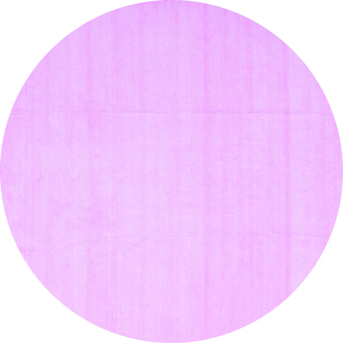Round Machine Washable Solid Purple Modern Area Rugs, wshcon172pur