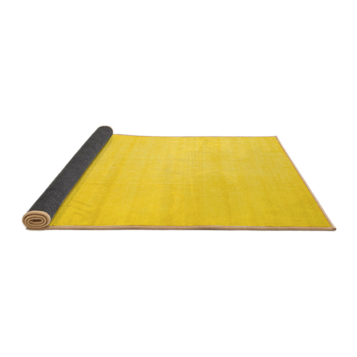 Sideview of Solid Yellow Modern Rug, con172yw