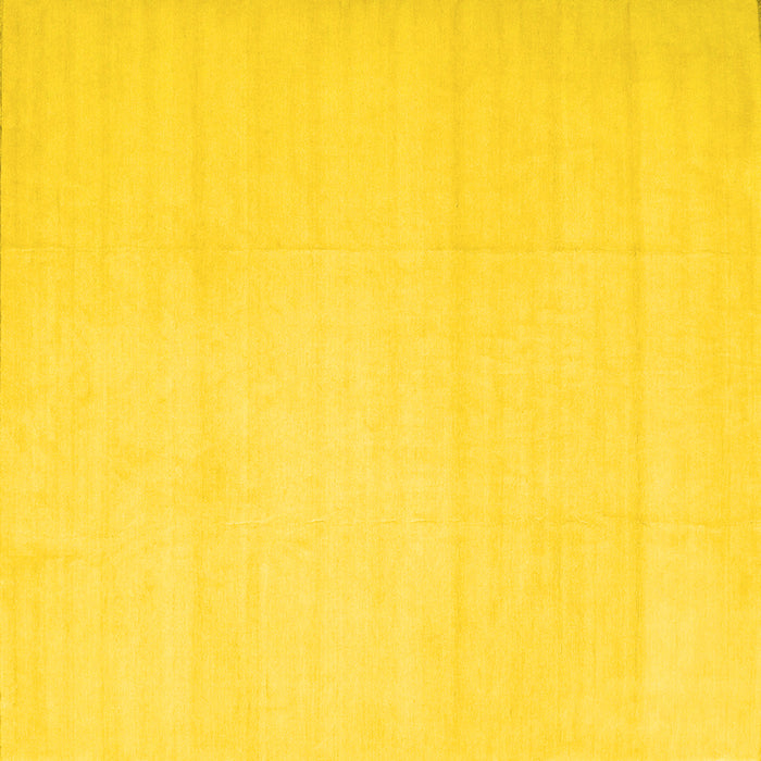 Square Machine Washable Solid Yellow Modern Rug, wshcon172yw