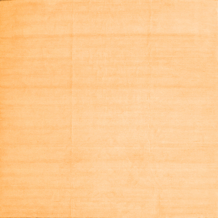 Round Machine Washable Solid Orange Modern Area Rugs, wshcon172org