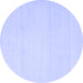 Round Solid Blue Modern Rug, con172blu