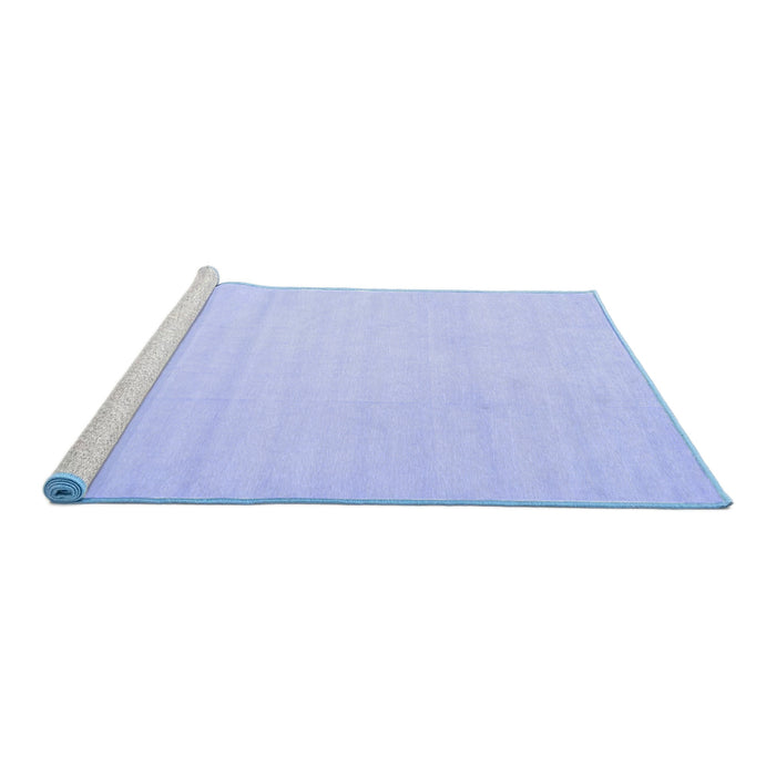 Sideview of Machine Washable Solid Blue Modern Rug, wshcon172blu