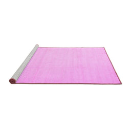 Sideview of Machine Washable Solid Pink Modern Rug, wshcon172pnk