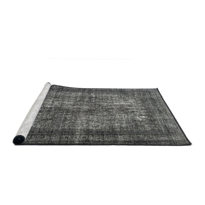 Serging Thickness of Machine Washable Contemporary Light Black Rug, wshcon1730