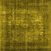 Square Abstract Yellow Contemporary Rug, con1730yw