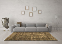 Machine Washable Abstract Brown Contemporary Rug in a Living Room,, wshcon1730brn