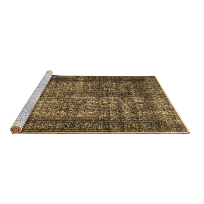 Sideview of Machine Washable Abstract Brown Contemporary Rug, wshcon1730brn