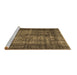 Sideview of Machine Washable Abstract Brown Contemporary Rug, wshcon1730brn