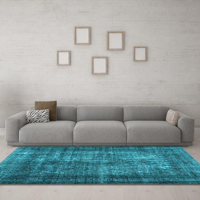 Machine Washable Abstract Light Blue Contemporary Rug in a Living Room, wshcon1730lblu