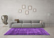 Machine Washable Abstract Purple Contemporary Area Rugs in a Living Room, wshcon1730pur