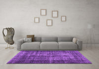 Machine Washable Abstract Purple Contemporary Rug, wshcon1730pur