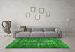 Machine Washable Abstract Green Contemporary Area Rugs in a Living Room,, wshcon1730grn