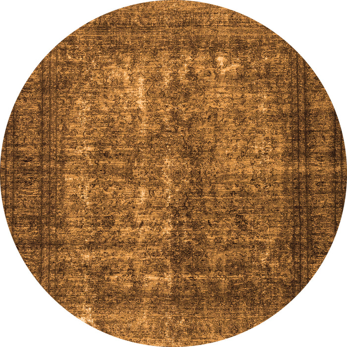 Square Abstract Orange Contemporary Rug, con1730org