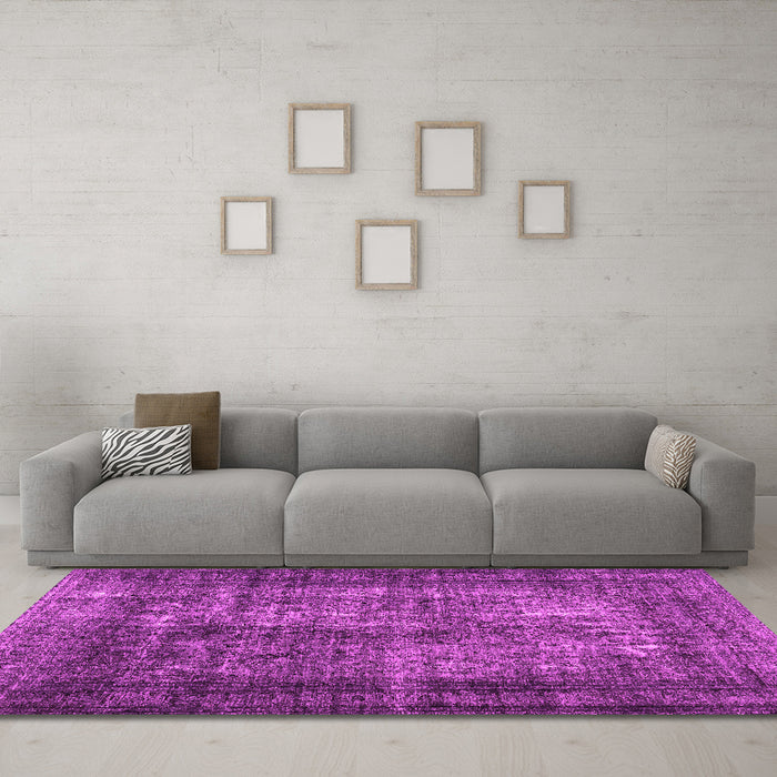 Machine Washable Abstract Pink Contemporary Rug in a Living Room, wshcon1730pnk