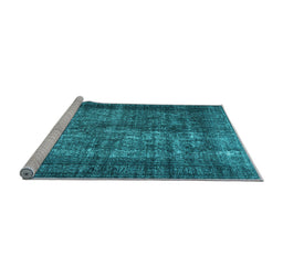 Sideview of Machine Washable Abstract Light Blue Contemporary Rug, wshcon1730lblu
