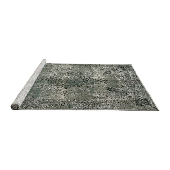 Serging Thickness of Machine Washable Contemporary Gray Rug, wshcon1731