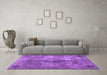 Machine Washable Abstract Purple Contemporary Area Rugs in a Living Room, wshcon1731pur