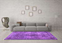 Machine Washable Abstract Purple Contemporary Rug, wshcon1731pur