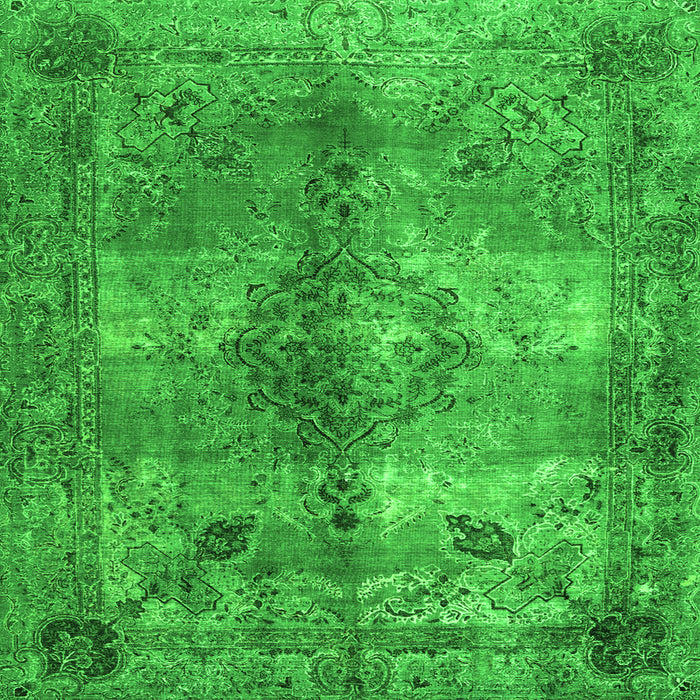 Serging Thickness of Abstract Green Contemporary Rug, con1731grn
