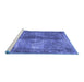 Sideview of Machine Washable Abstract Blue Contemporary Rug, wshcon1731blu