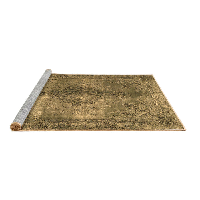 Sideview of Machine Washable Abstract Brown Contemporary Rug, wshcon1731brn