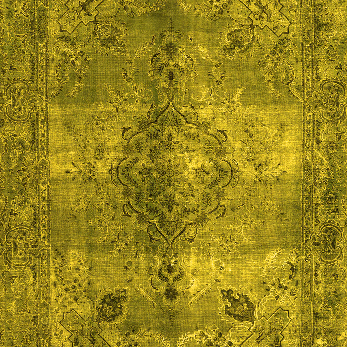 Machine Washable Abstract Yellow Contemporary Rug, wshcon1731yw