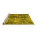 Sideview of Machine Washable Abstract Yellow Contemporary Rug, wshcon1731yw