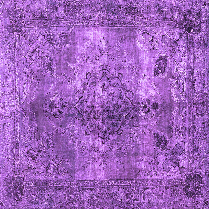 Square Machine Washable Abstract Purple Contemporary Area Rugs, wshcon1731pur