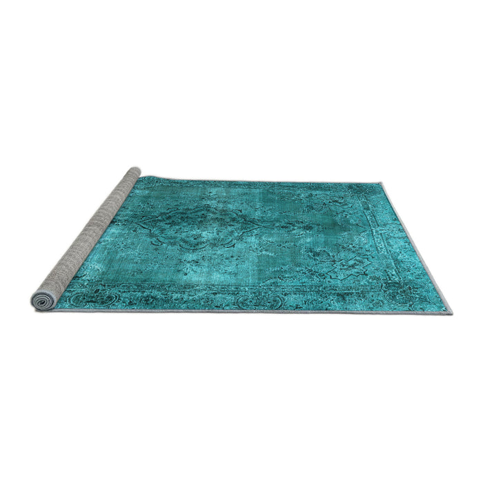 Sideview of Machine Washable Abstract Light Blue Contemporary Rug, wshcon1731lblu