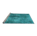 Sideview of Machine Washable Abstract Light Blue Contemporary Rug, wshcon1731lblu