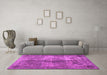 Machine Washable Abstract Pink Contemporary Rug in a Living Room, wshcon1731pnk