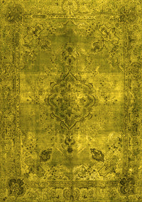 Abstract Yellow Contemporary Rug, con1731yw