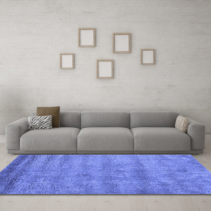 Machine Washable Abstract Blue Contemporary Rug in a Living Room, wshcon1732blu